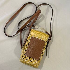 Loewe Straw leather mini crossbody bag